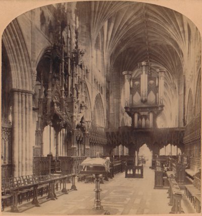 Interior da Catedral de Exeter, Inglaterra, 1900. de Underwood and Underwood