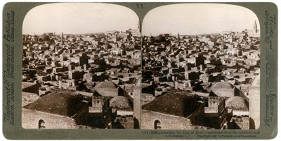 Jerusalém, como pode ser visto do muro norte, Palestina, 1897. de Underwood and Underwood