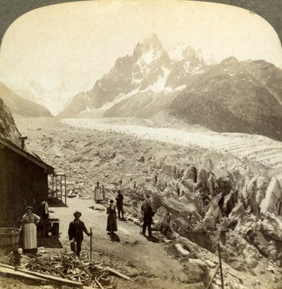 Mer de Glace do Chapeau, perto de Chamonix, França. de Underwood and Underwood