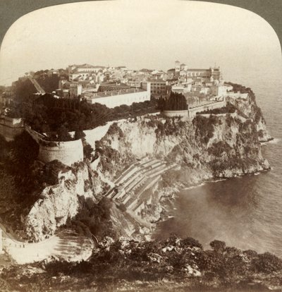 Capital de Monte Carlos, Mônaco - No menor principado da terra, 1899. de Underwood and Underwood