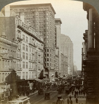 Arranha-céus, Randolph Street, Chicago, Illinois, EUA, c final do século XIX. de Underwood and Underwood
