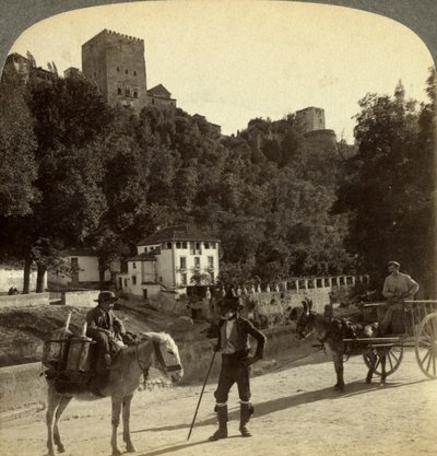 O Alhambra, Granada, Andaluzia, Espanha. de Underwood and Underwood