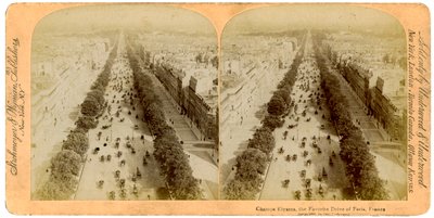 Champs Elysees, Paris, França, 1894. de Underwood and Underwood