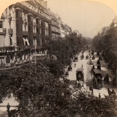 O Grand Boulevard, Paris, França, 1894. de Underwood and Underwood