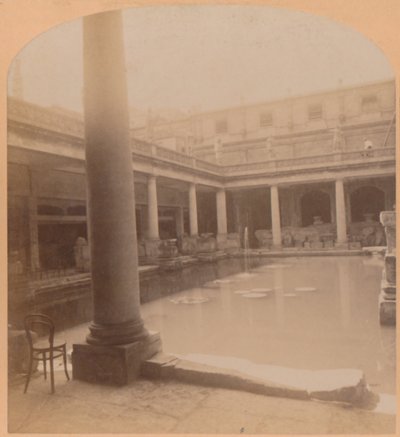 O antigo banho romano, Bath, Inglaterra, 1900. de Underwood and Underwood