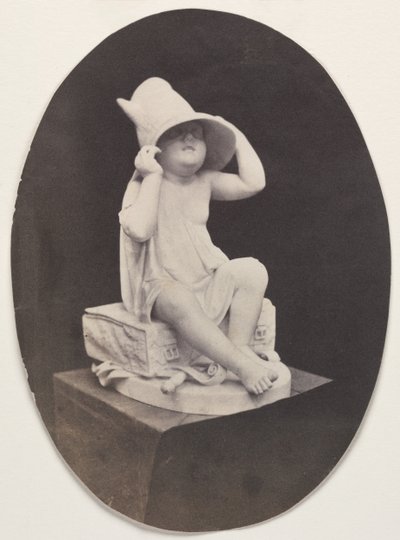 Estátua de um jovem de chapéu grande de um álbum de John R. Johnston, antes de 1857. de Unidentified Photographer.