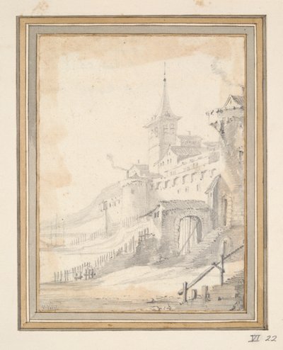 Castelo sobre um rio de Unknown