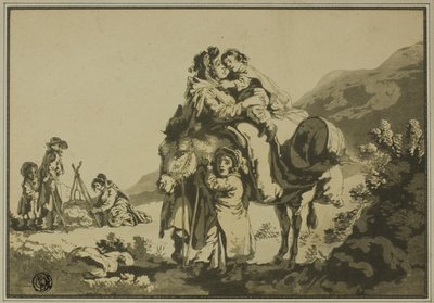 Família de viajantes em repouso de Unknown