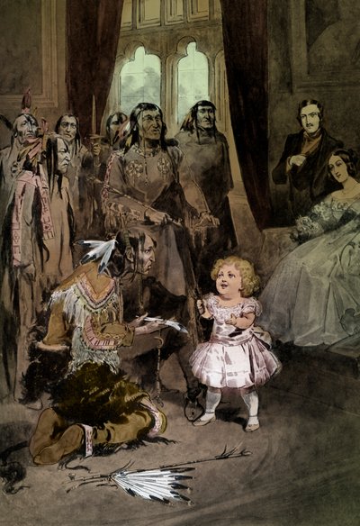 O infante Edward VII brinca com os chefes dos ojíbuas de Unknown