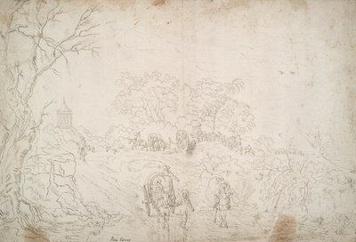 Paisagem com caravana de Unknown