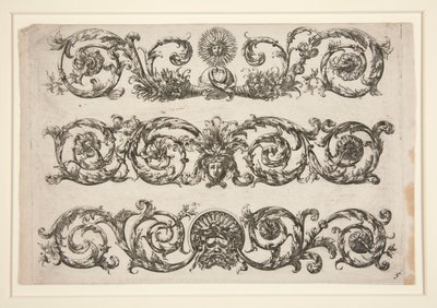 Desenho Ornamental com Arabesques Florais (Sol) de Unknown
