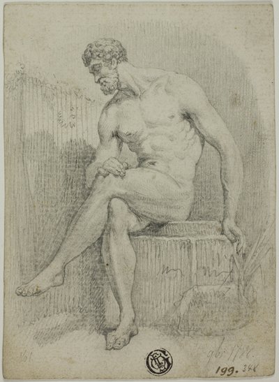 Nu masculino sentado (da estátua) de Unknown