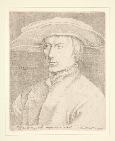 Auto-retrato do artista, 1525 [Retrato de um homem, chamado Lucas van Leyden, auto-retrato] de Unknown