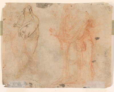 Estudos de Figuras em queda (recto); Estudos de Figuras em Vestuário drapeado (verso) de Unknown