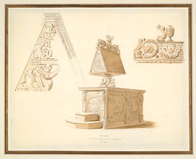 Estudos de um Lectern em Perugia de Unknown