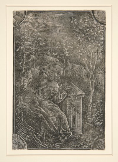 O franciscano, Pelbartus de Temesvar em um jardim de Unknown