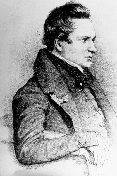 Victor Hugo (1802-1885) Escritor francês, aqui em 1832, gravura de Georges Frey depois de LeonNoel de Unknown