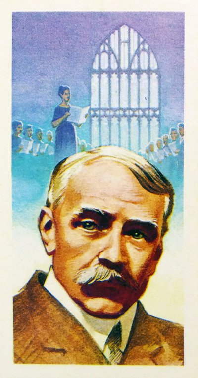 1969 Cartão de chá de colecionador de Brooke Bond: Sir Edward Elgar (gravura) de Unknown artist