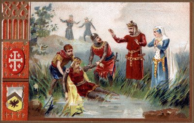 Terceira cruzada: Descobriu o corpo do Imperador Frederico Barberossa (Imperador Romano Alemão) no rio Selef em 1190. de Unknown artist