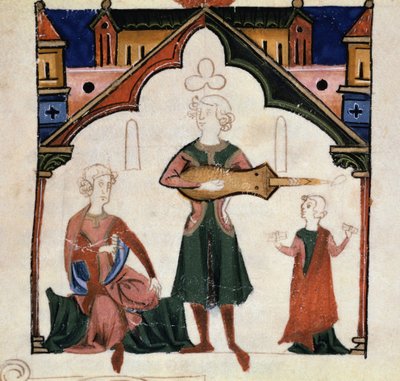 Um grupo de poetas e músicos (Miniatura de Unknown artist