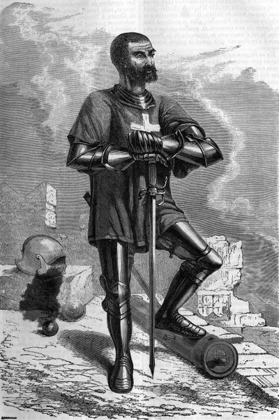 Um cavaleiro da cidade de Rodes (Grécia), no século XVI. de Unknown artist