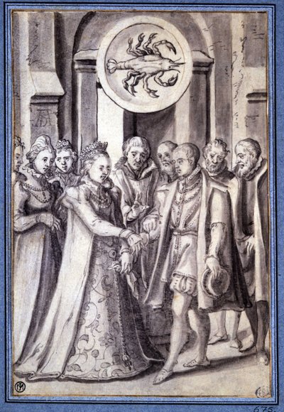 Um casamento no século XVII, sob o signo do cancro. de Unknown artist