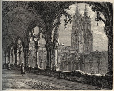 Abbaye Saint-Jean-des-Vignes - Soissons - (Saint Jean des Vignes) - gravura em "PATRIE" - DESCRIÇÃO PECTUREQUIREQUE DE LA FRANCE EN 6 VOLURES BY LUCIEN HUARD - final do século XIX de Unknown artist