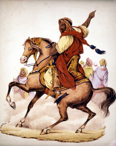 Abd El Kader (Abd El-Kader) (1807 - 1883), emir árabe da Argélia. Litografia do século XIX. de Unknown artist