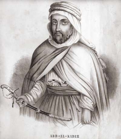 Abd el Kader (Abd El-Kader) (1807 - 1883), emir árabe da Argélia. de Unknown artist