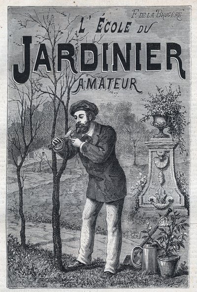 Publicidade para o livro: "A escola do jardineiro amador" de F de la Brugere de Unknown artist