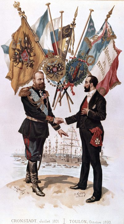 Alexander III na assinatura do acordo comercial franco-russo (Kronstadt 1891 - Toulon 1893), coleção Bianchetti de Unknown artist