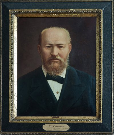 Alexandre Ostrovski - Retrato do Dramatista Alexander N. Ostrovsky (1823-1886), Anônimo. Óleo sobre tela, Segunda metade do século XIX, Museu Estadual de A. Ostrovsky, Shchelykovo. de Unknown artist