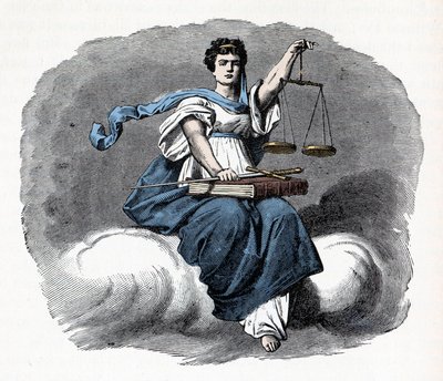 Alegoria da Justiça - 1882 - Corte de madeira - de Unknown artist