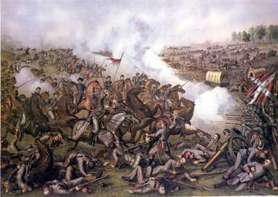 Guerra Civil Americana (1861 - 1865): Batalha dos Cinco Garfos (Virginia) 01 de Abril de Unknown artist