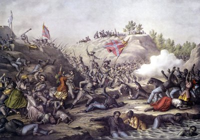 Guerra Civil Americana (1861 - 1865): Batalha de Fort Pillow, Tennessee, 12 de abril de Unknown artist