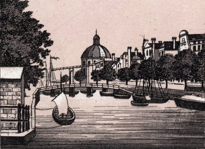 Amsterdam, Holanda: vista do Canal Singel. em "O mundo ilustra 168 vistas" Sem data (final do século XIX) de Unknown artist