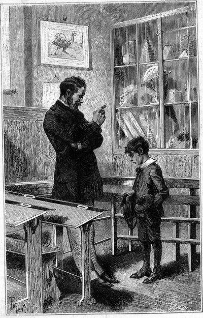 Andre Gaudry repreende pelo seu professor. Gravação no "Le journal de la jeunesse". de Unknown artist