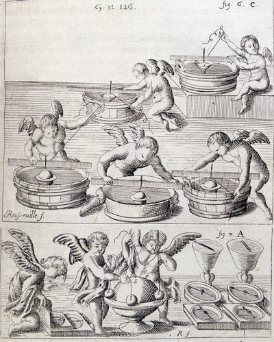 Angelots et comples - in "nova demonstratio immobiliitatis terrae petita ex virtute magnetica" de Iacobo Grandamico de Unknown artist