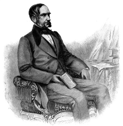 Anton von Schmerling, político austríaco - gravura - Retrato de Anton von Schmerling (1805-1893), advogado e político austríaco de Unknown artist