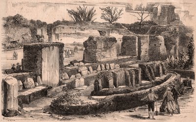 Escavações arqueológicas organizadas por Napoleão III em Roma na área do Palácio dos Caesars de Unknown