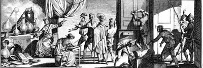 Prisão de Lavoisier no seu estúdio. de Unknown artist