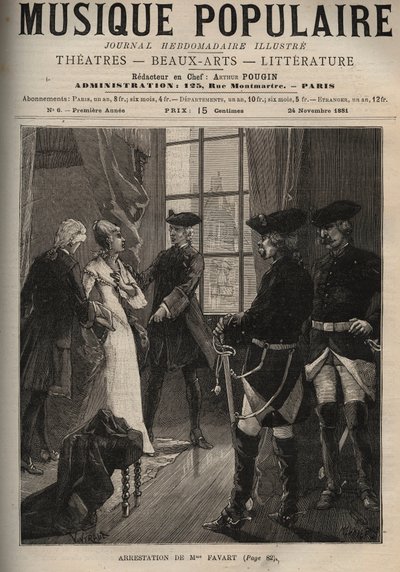 A prisão de Madame Favart Marie Justine Benoite Duronceray, dit Madame Favart (1727-1772), comediante e cantora francesa, vítima de avanços de Maurice da Saxônia (1696-1750), foi presa por ele, e mantida no convento dos Penitentes sob a maior secr de Unknown artist