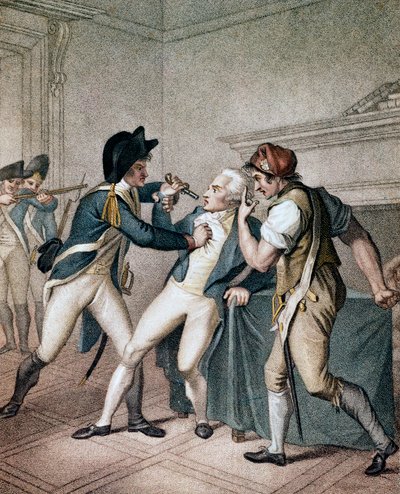 Prisão de Maximilien Robespierre, em 27/07/1794 - A Apreensão de Robespierre - Prisão de Robespierre de Unknown artist