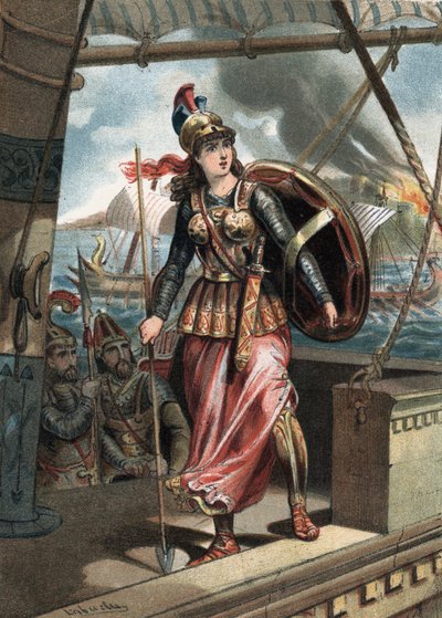 Artemé Iere (século V a.C.) foi para a Batalha de Salamina (480), ao lado de Xerxes I. em "El Culto de la Hermosura" de Juan Justo Huguet, Molinas Hermanos editores de Unknown artist
