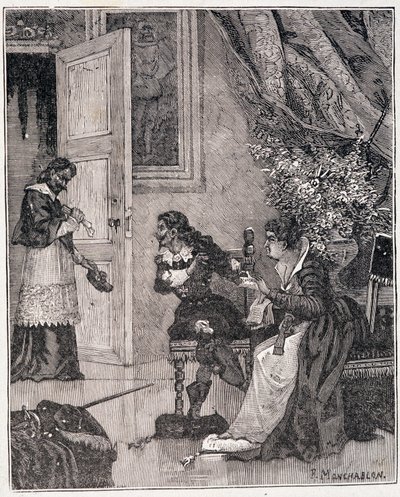 No momento em que Marie de Medicis defendia a sua causa, o cardeal entrou (Journee des dupes), uma ilustração em "Paris a travers les siecles" de Kenouillac de Unknown artist