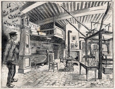 Atelier de Canut a Lyon - o mais antigo dos cortes do Grand Cote desde 1814 gravados em "Le Progres illustrious" de 1895 de Unknown artist