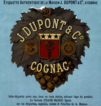 Etiqueta autêntica de J. Dupont & C¡, Cognac. edição de 1882 de Unknown artist