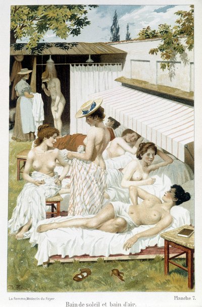 Banho de sol e banho de ar - em "A Mulher como Médica do Lar de Unknown artist