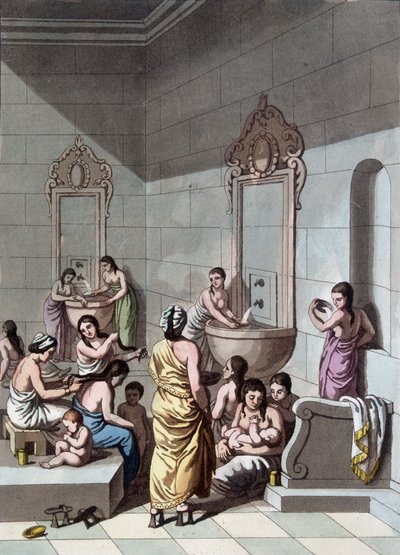 Bains publics en Palestine - in "Le costume ancien et moderne" de Ferrario, ed. Milão de Unknown artist