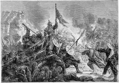 Batalha de Palikao: derrota do exército Manchu perante a Força Expedicionária Franco-britânica, 21/09/1860 - de Unknown artist